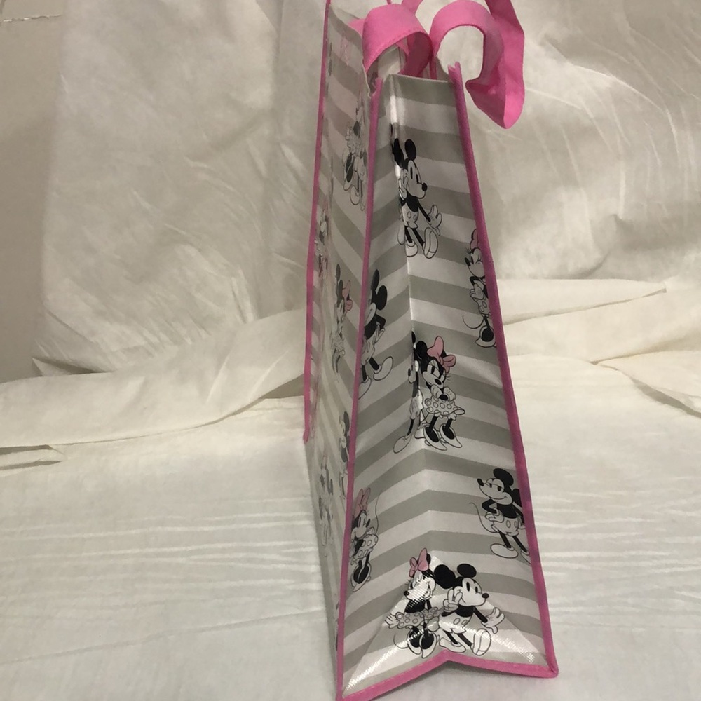 Disney Gray & Pink Mickey & Minnie Striped Tote Bag - Picture 3 of 5